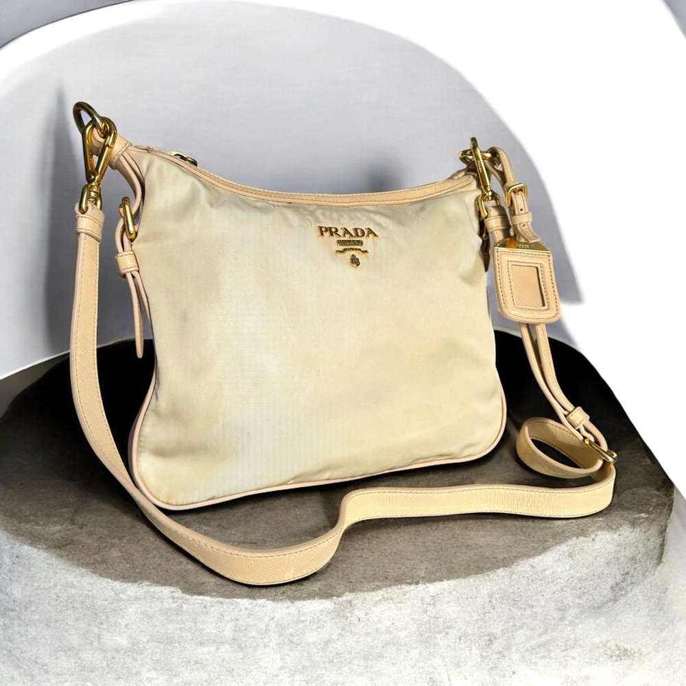PRADA Tessuto Nylon Shoulder Bag Vanilla Cream Crossbody - Picture 5 of 16